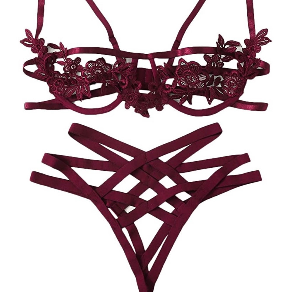 NWT Sexy Strappy Maroon Valentines Day Lingerie!!!